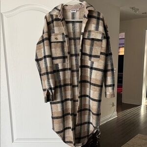 Plaid Longline Coat/Cardigan